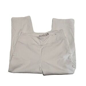 Euro White Stretch Cropped Career Pants Women's 8